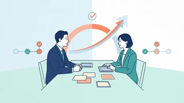 1on1の対話を継続して成長へつなげるイラスト